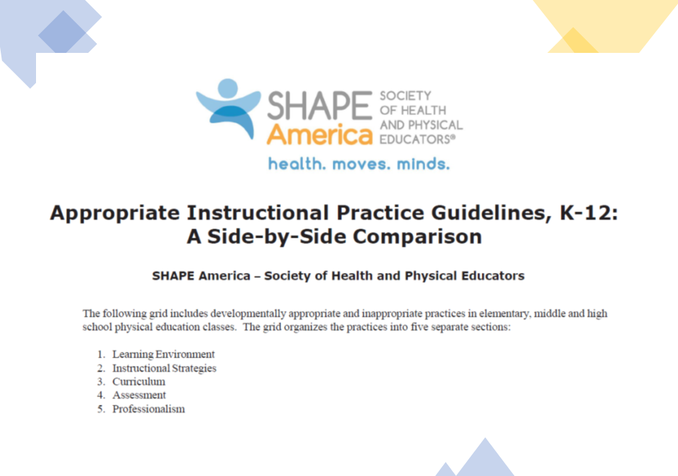 Appropriate Instructional Practice Guidelines for K-12