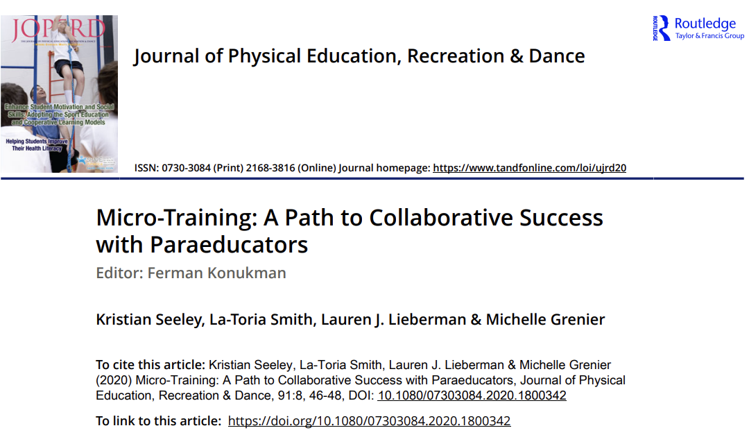 MicroTraining: Collaborative Success with Paraeducators