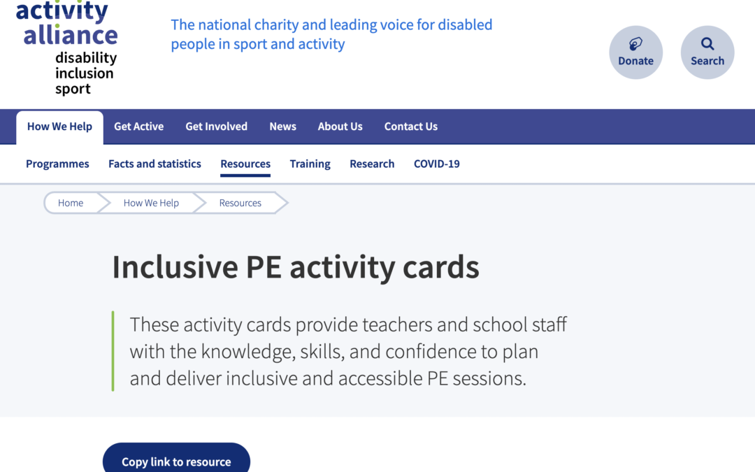 Inclusive PE Activity Cards